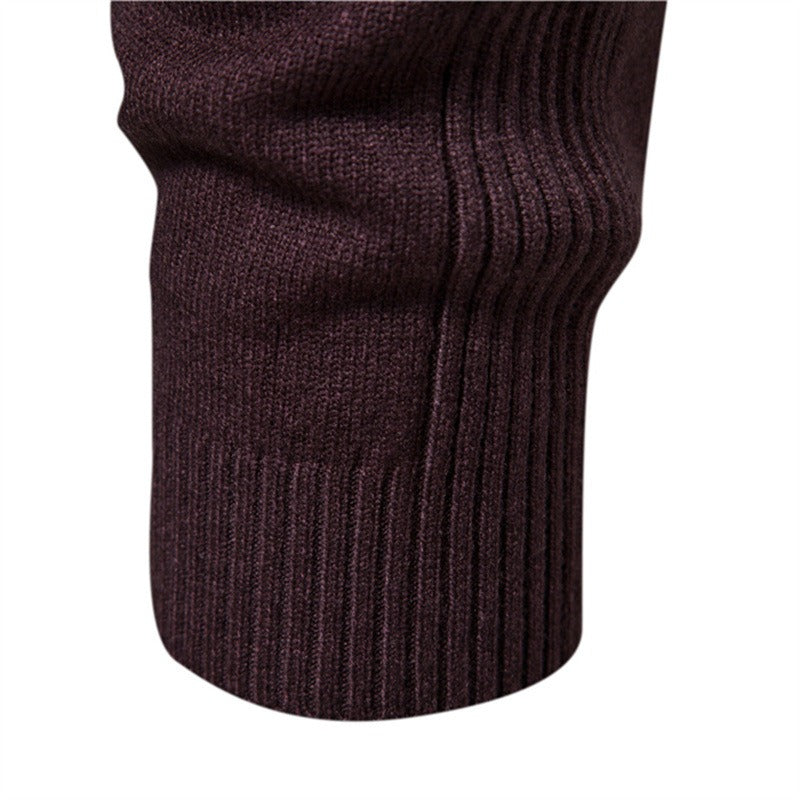 Autumn and Winter Thickened Thermal Sweater Men's Medium Neck Slim Fit Men's Sweater Men's Multicolor Knitwear