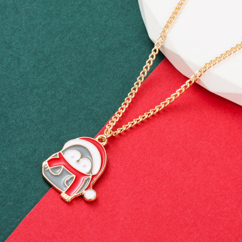 New Christmas Series Santa Claus Penguin Pendant Necklace Trendy Senior Sense Of Collarbone Chain