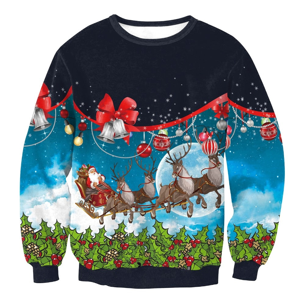 Unisex Men Women UGLY CHRISTMAS SWEATER Vacation Santa Funny Womens Men Sweaters Tops Autumn Winter Clothing