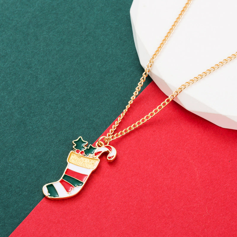 New Christmas Series Santa Claus Penguin Pendant Necklace Trendy Senior Sense Of Collarbone Chain