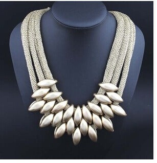 Multi layer woven tassel women's necklace jewelry