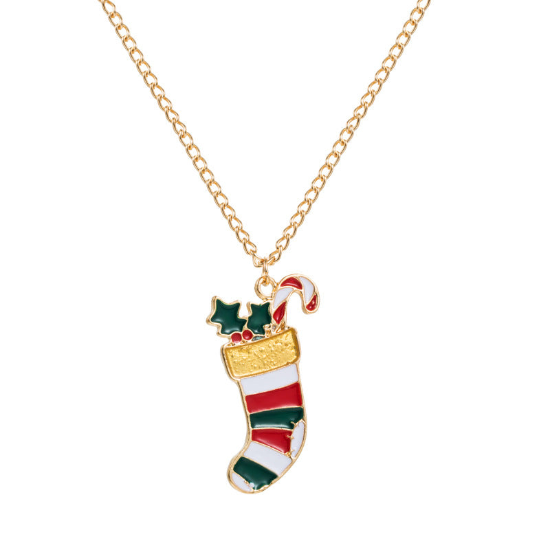 New Christmas Series Santa Claus Penguin Pendant Necklace Trendy Senior Sense Of Collarbone Chain