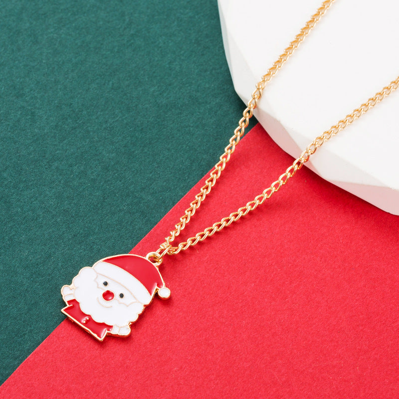 New Christmas Series Santa Claus Penguin Pendant Necklace Trendy Senior Sense Of Collarbone Chain