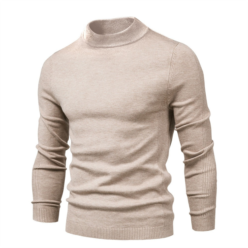 Autumn and Winter Thickened Thermal Sweater Men's Medium Neck Slim Fit Men's Sweater Men's Multicolor Knitwear