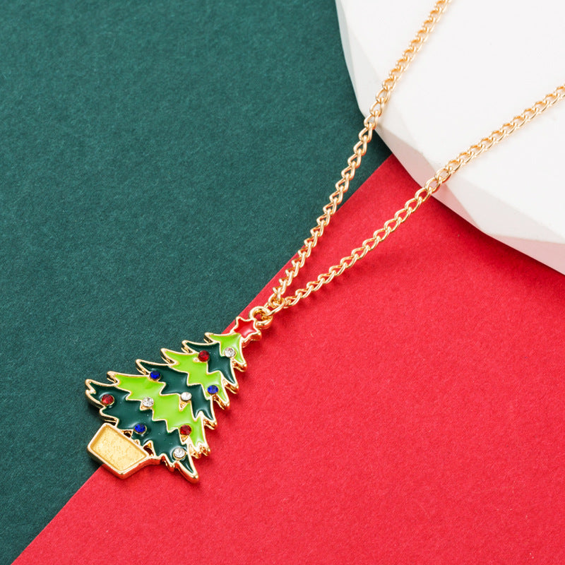 New Christmas Series Santa Claus Penguin Pendant Necklace Trendy Senior Sense Of Collarbone Chain