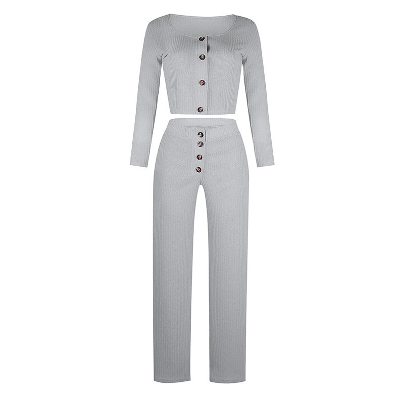 New long sleeve cardigan slim button casual suit OM9141