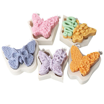Silicone Angel Butterfly Embossed Pattern Candle Mold Halloween Skull Butterfly Baking Cake Mold Decoration Mold