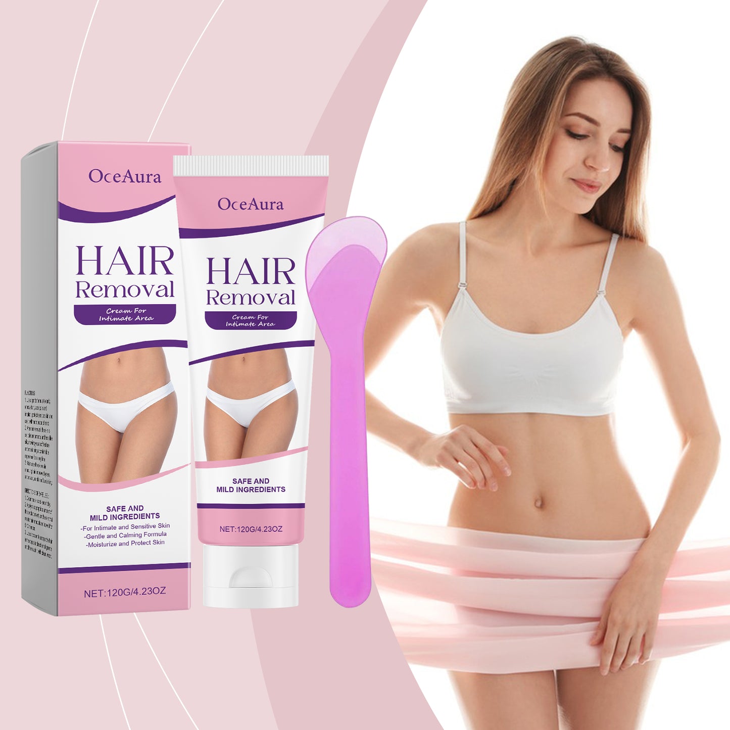 OceAura Nourishing Skin Hair Removal Cream, Gentle Non-Irritating Clean Body Skin Smooth Hair Removal Cream