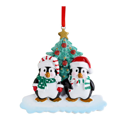 Resin Personality Christmas Gift Christmas Ornament Pendant Cute Penguin Family Decoration