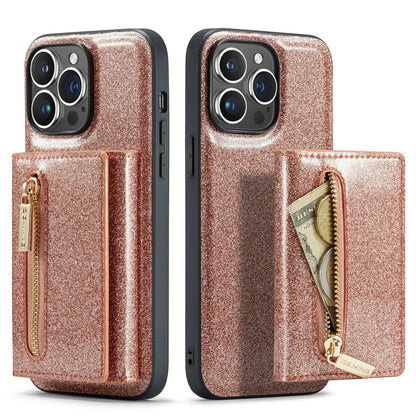 M3 For iPhone 14 Pro Max Glitter Wallet Protective Case iPhone 14 Pro Two In One Magnetic Phone Case