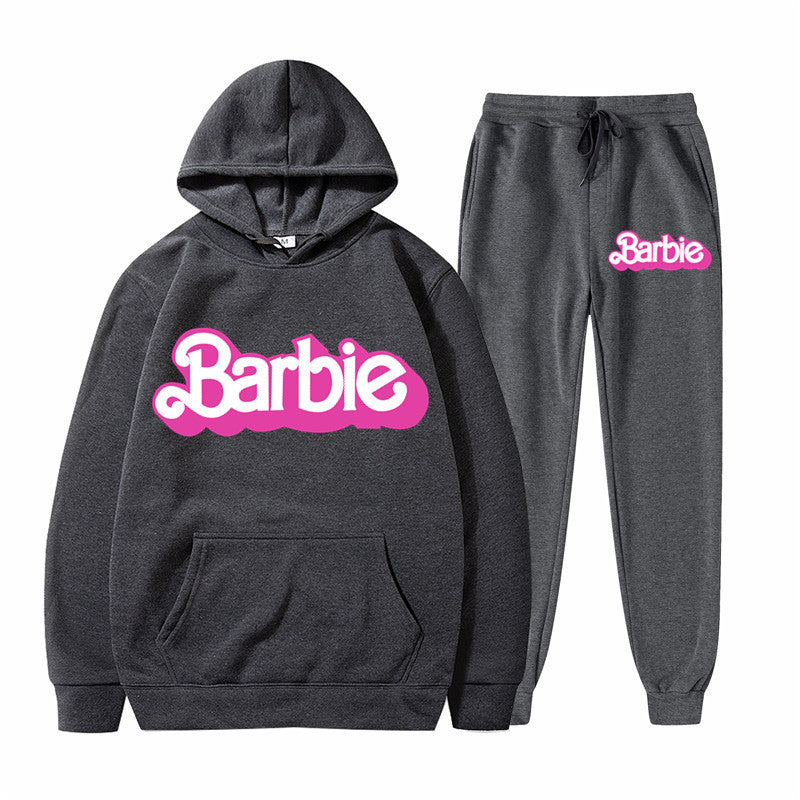 Printed Sports Hoodie for Men and Women Casual Sweatshirt Set