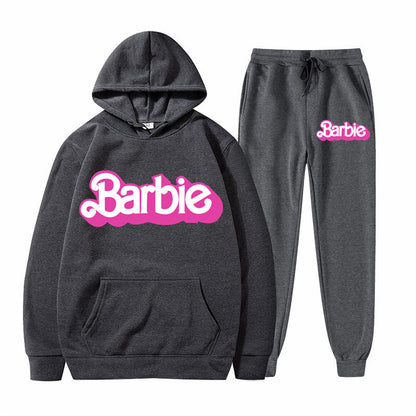 Printed Sports Hoodie for Men and Women Casual Sweatshirt Set