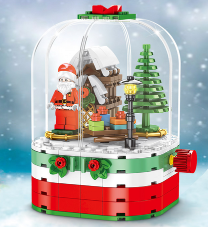 Christmas series revolving House Santa Claus small granule children puzzle puzzle toy