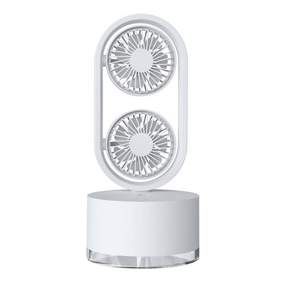 Two-In-One New Double-Leaf Spray Water-Cooled Fan Desk Top Dormitory Small Fan Ins Wind Humidifier Desk Fan