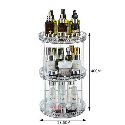 Luxury Dresser Cosmetics Rotating Storage Shelf Box Toilet Desktop Perfume Skin Care Products Shelf Tray