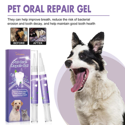 Yegbong Pet Oral Care Gel (1pcs) deeply cleans dog and cat teeth stains and provides oral care