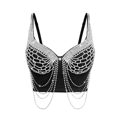 Heavy Beading and Rhinestone Design Backless