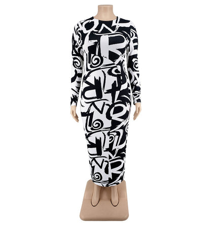 Large Spring New Long Sleeve Dress
