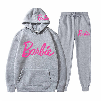 Printed Sports Hoodie for Men and Women Casual Sweatshirt Set