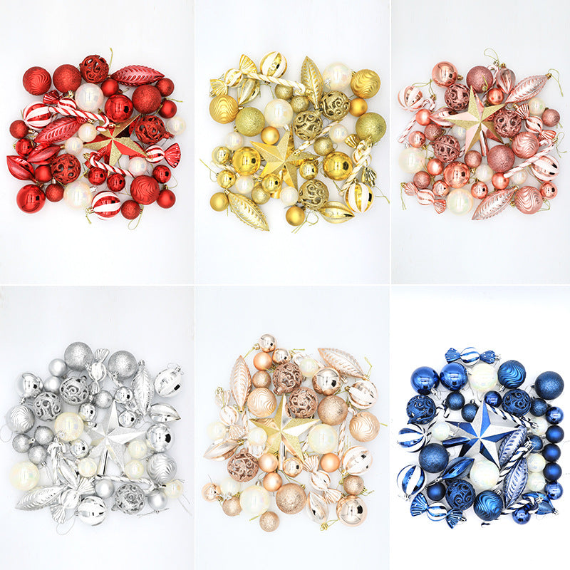 Christmas ball combination set Christmas tree decoration props combination 40pcs combination of multiple Christmas ball