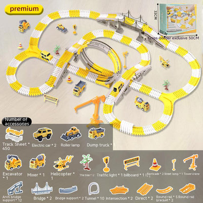 Electric toy track car wholesale children educational changeable track car small train track toy