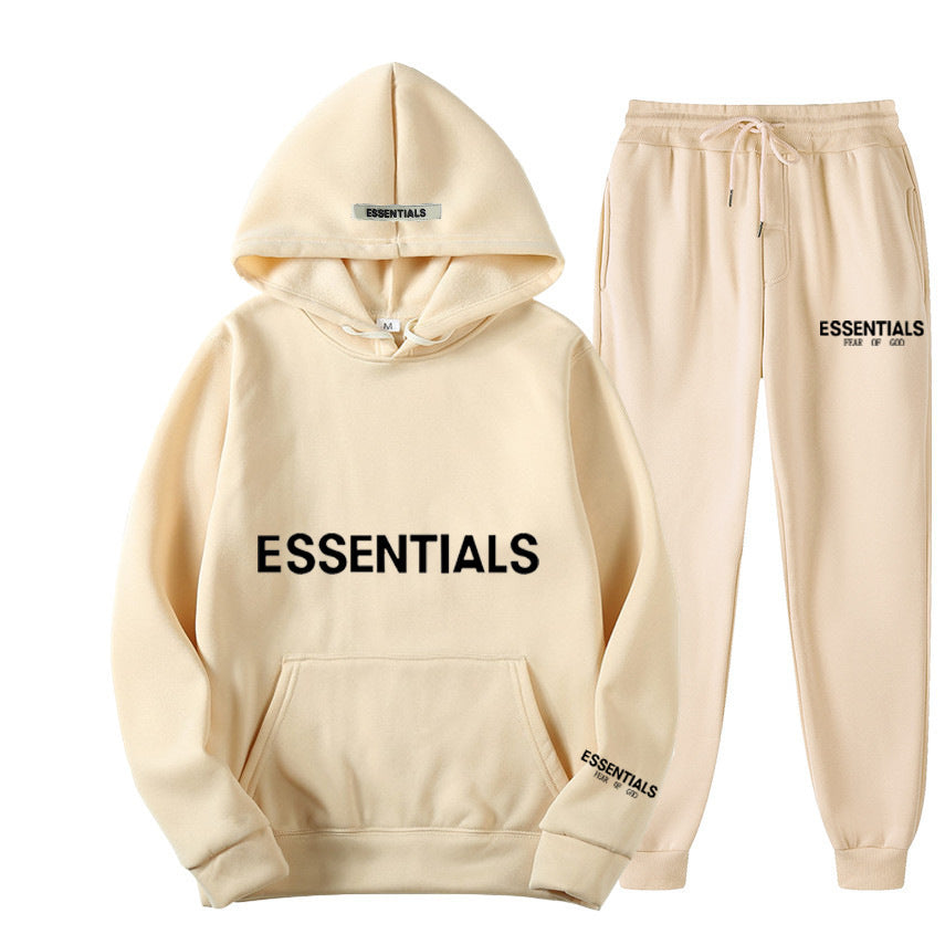 FEAROFGODESSENTIALS Couple Set Hoodies for Men and Women Double Line High Street Fashion Two-Piece Set