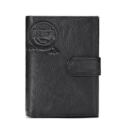 Genuine Leather Men's Wallet First Layer Leather Business Casual Wallet Large Capacity Multifunctional Passport Book