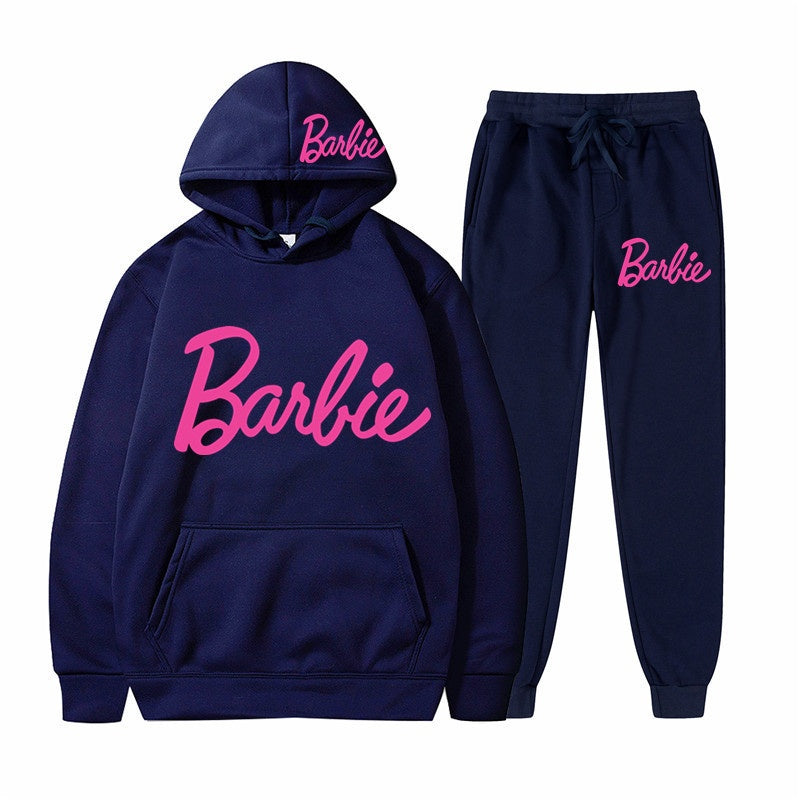 Printed Sports Hoodie for Men and Women Casual Sweatshirt Set