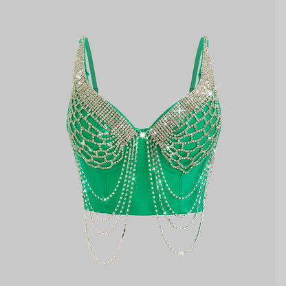 Heavy Beading and Rhinestone Design Backless