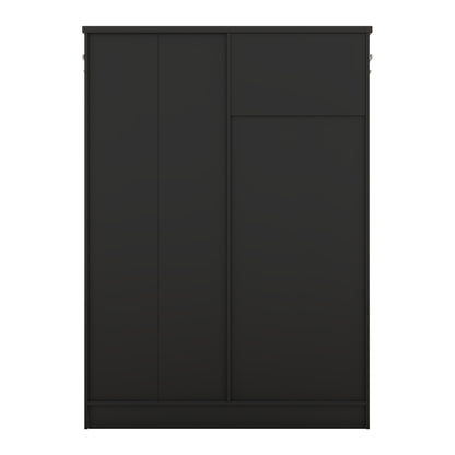 Multi-functional Hall Tree with Storage Shelves Drawers and Cabinet, Elegant Hallway Shoe Cabinet with Bench Modern Black