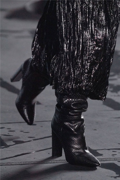 High Boots Female Pumps Thin Heels Pointed Toe Women Western Long Boots Shoes