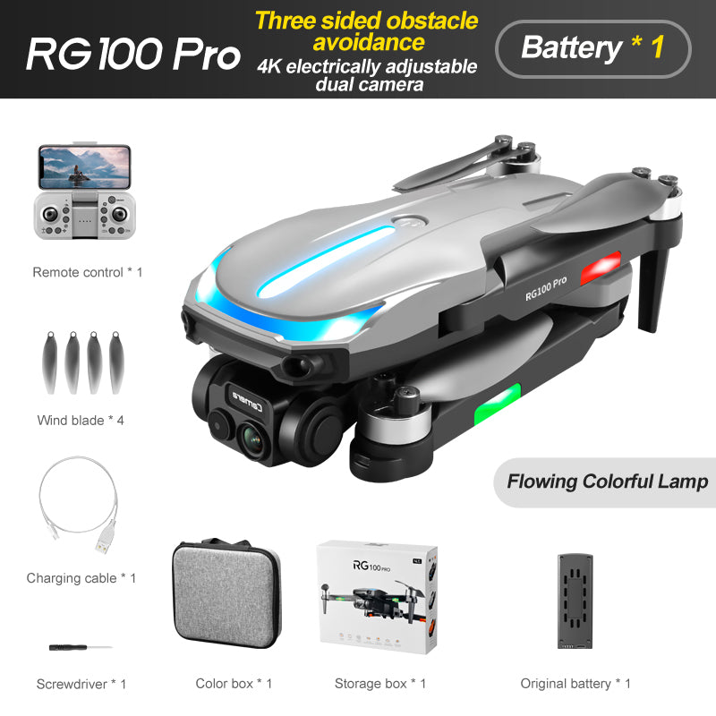 New UAV RG100PRO-Sided Obstacle Avoidance Four Axis Aircraft Brushless Motor 4K HD Aerial Photography Optical Flow RC Drone