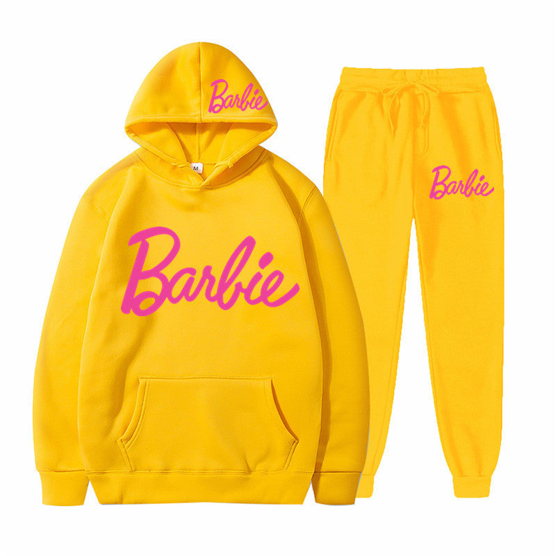 Printed Sports Hoodie for Men and Women Casual Sweatshirt Set