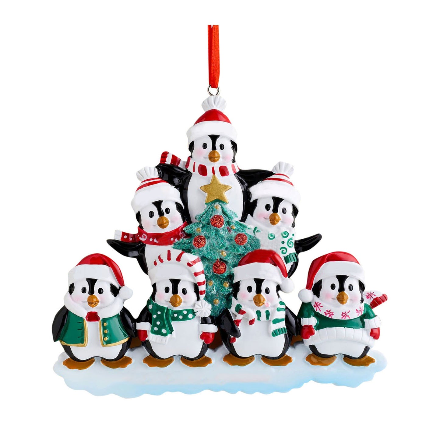 Resin Personality Christmas Gift Christmas Ornament Pendant Cute Penguin Family Decoration