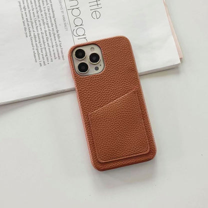 14Pro Plain Leather PU Card Slot Phone Case For iPhone13mini 11 12 Xsmax XR 78plus 6s  Half Cover Hard Body Protection