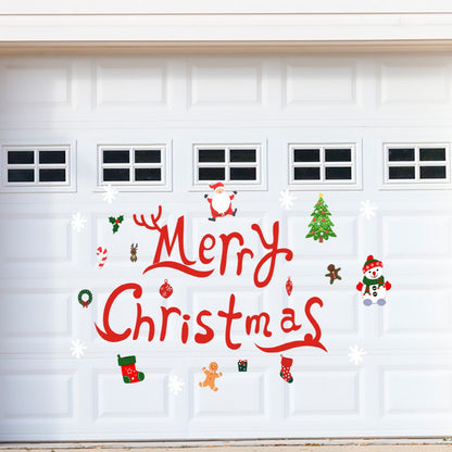 Christmas Garage Stick Refrigerator Stick Holiday Home Decoration Santa Claus Dinosaur Sticker PVC Material