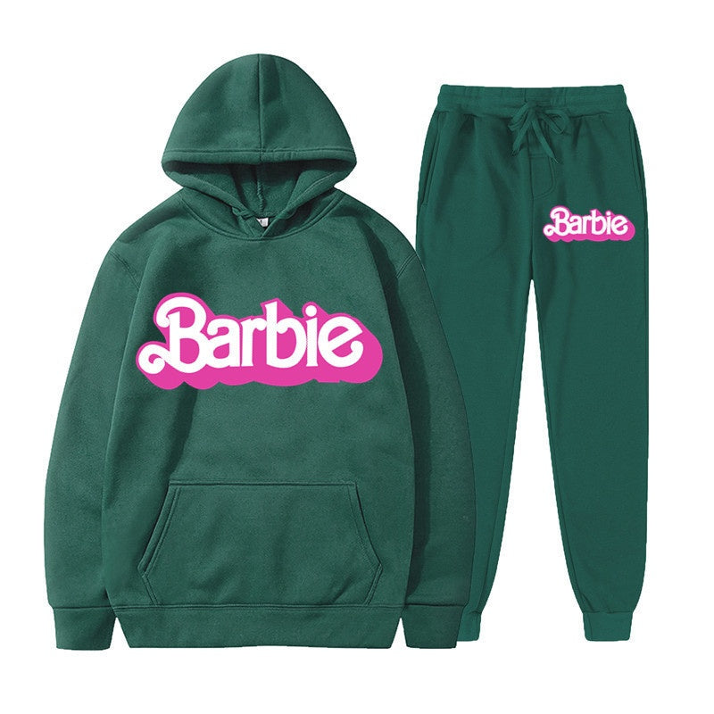 Printed Sports Hoodie for Men and Women Casual Sweatshirt Set