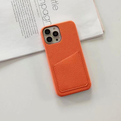 14Pro Plain Leather PU Card Slot Phone Case For iPhone13mini 11 12 Xsmax XR 78plus 6s  Half Cover Hard Body Protection