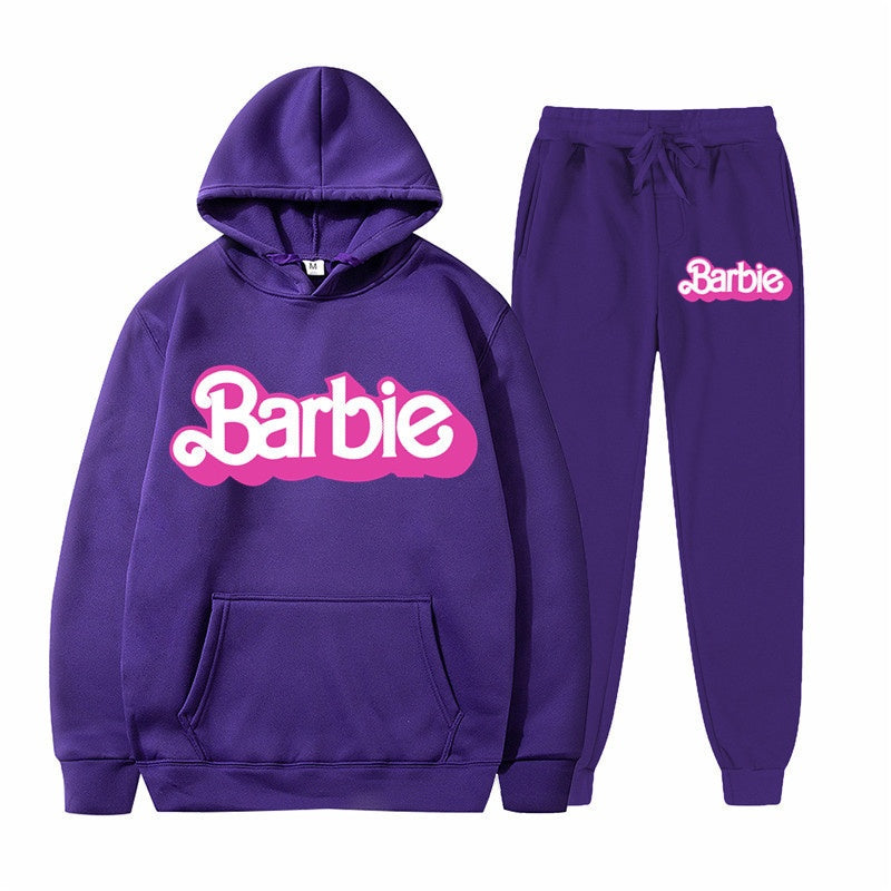 Printed Sports Hoodie for Men and Women Casual Sweatshirt Set