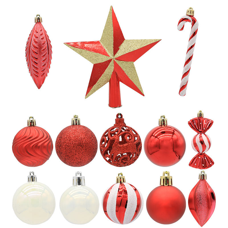 Christmas ball combination set Christmas tree decoration props combination 40pcs combination of multiple Christmas ball