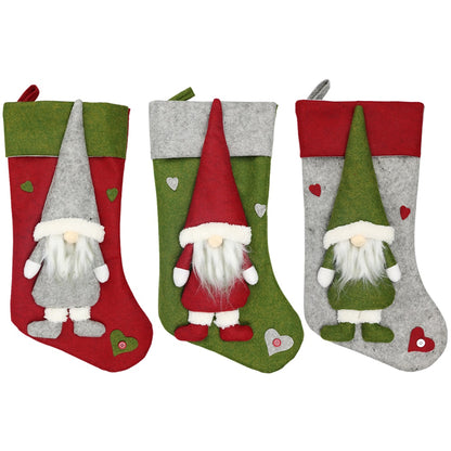 Large Christmas Stockings Gifts Cloth Santa Elk Socks Xmas Lovely Gift Holders For Children Fireplace Tree Christmas Decoration