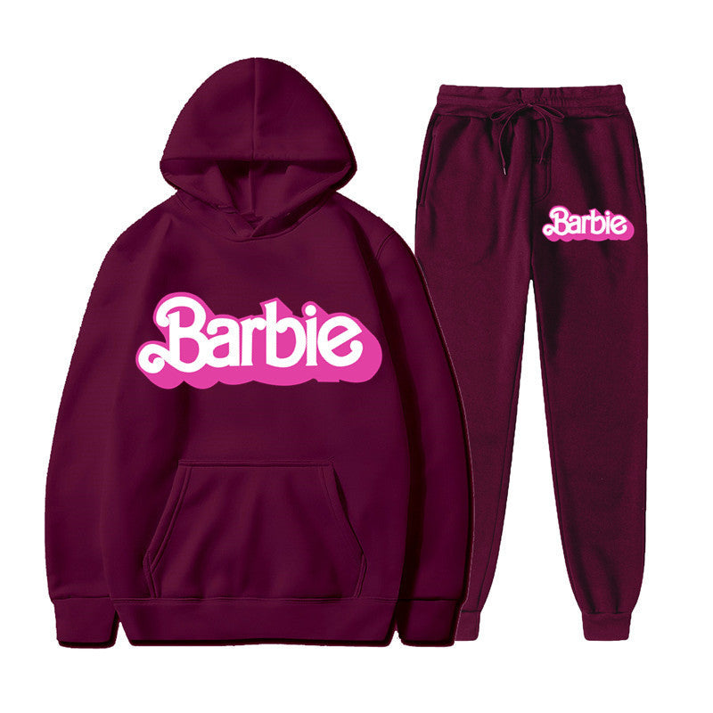 Printed Sports Hoodie for Men and Women Casual Sweatshirt Set