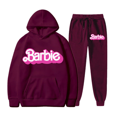 Printed Sports Hoodie for Men and Women Casual Sweatshirt Set