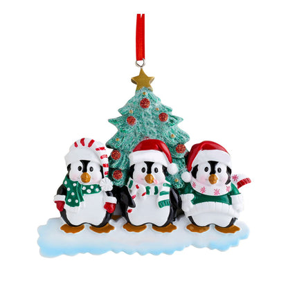 Resin Personality Christmas Gift Christmas Ornament Pendant Cute Penguin Family Decoration