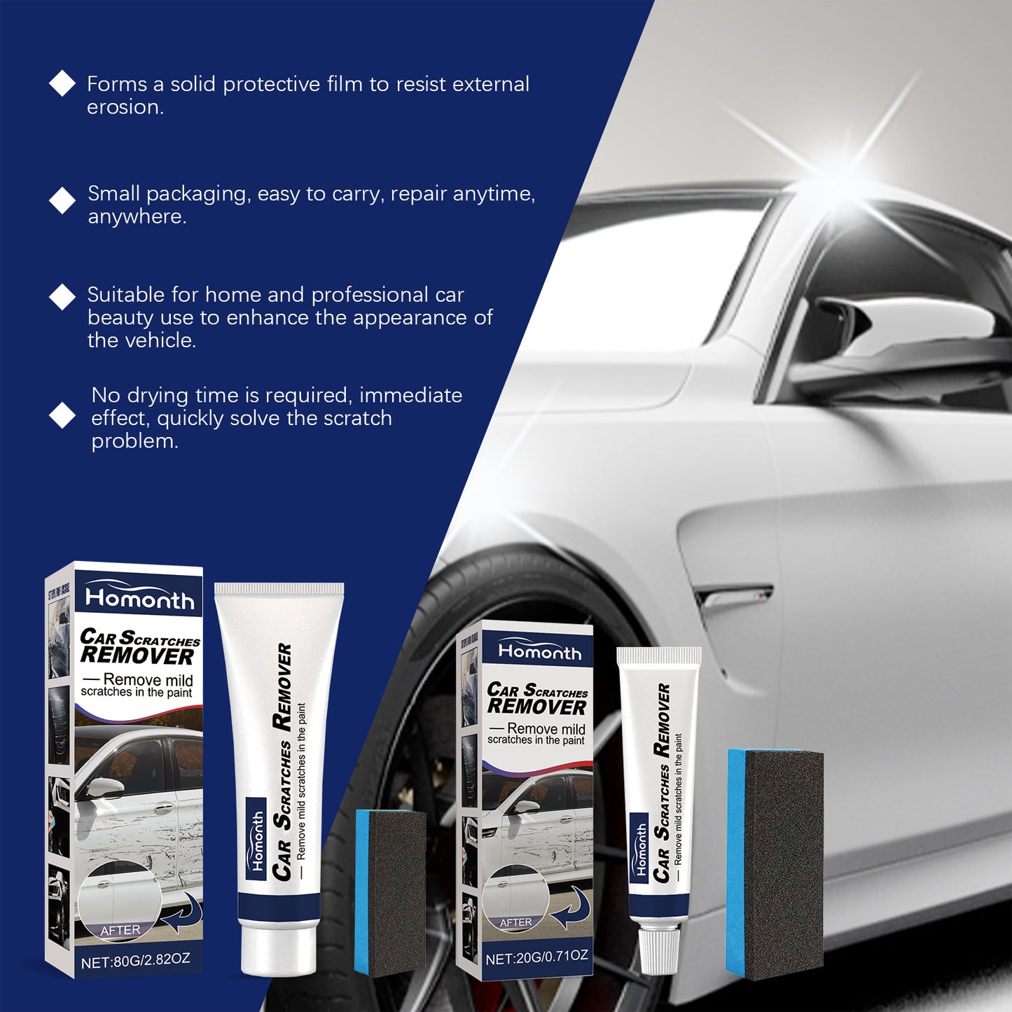 Homonth Automotive Scratch Care Agent Removing Marks Abrasive Paint Polishing Wax Car Scratch Repair