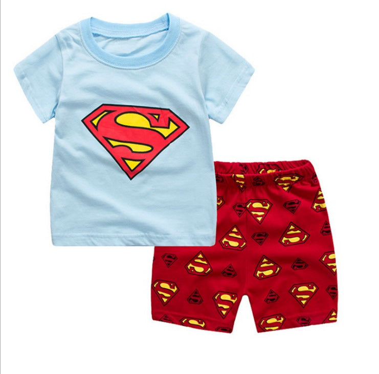 Children's clothing short sleeved home clothing baby underwear pajama set. Kid