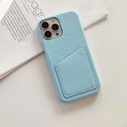 14Pro Plain Leather PU Card Slot Phone Case For iPhone13mini 11 12 Xsmax XR 78plus 6s  Half Cover Hard Body Protection