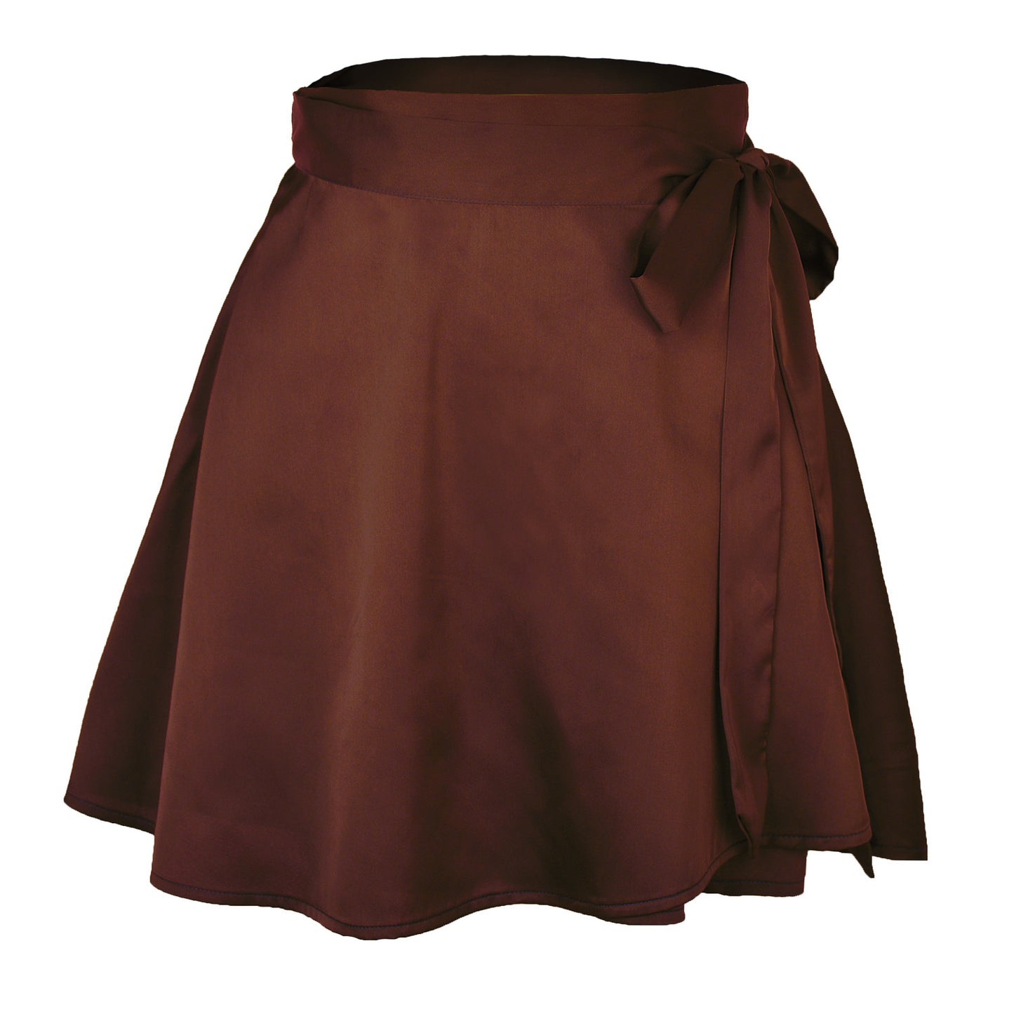 Solid color midi skirt with high waist and lace up skirt