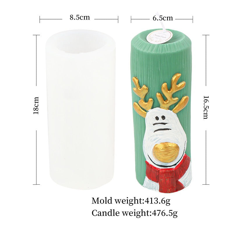 8 Nordic style Christmas Santa Claus pillar candle molds Elk Christmas tree scented candle molds