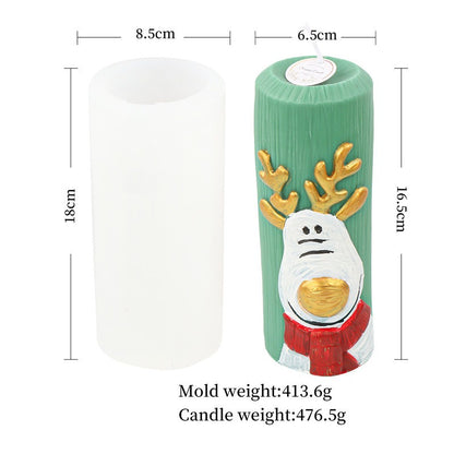 8 Nordic style Christmas Santa Claus pillar candle molds Elk Christmas tree scented candle molds